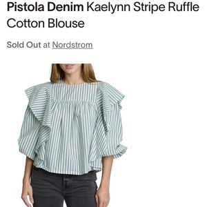 Pistola Denim Kaelynn Stripe Ruffle
Cotton Blouse